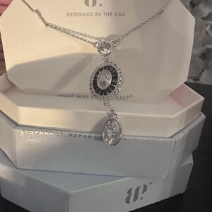 BP Silver and Black Pendant Necklace